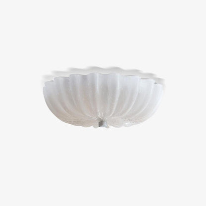 Murano Glass Flush Ceiling Light 3 Heads Dia 13.8″ x H 3.9″ / Dia 35cm x H 10cm / White Ceiling lamp