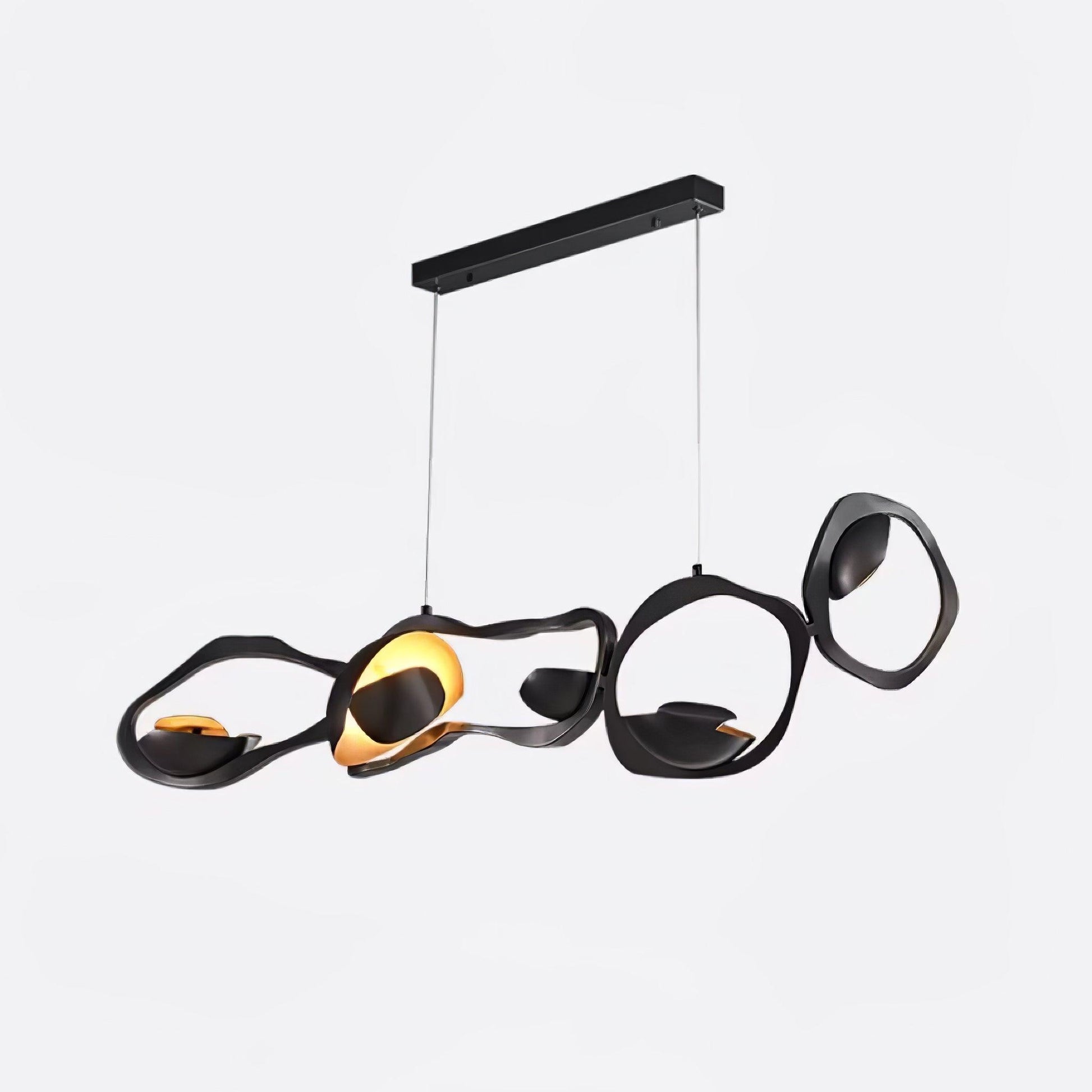Muscularity Pendant Lamp L 47.2″ x W 8.7″ x H 11.8″ / L 120cm x W 22cm x H 30cm / Black & Gold / Warm White Pendant