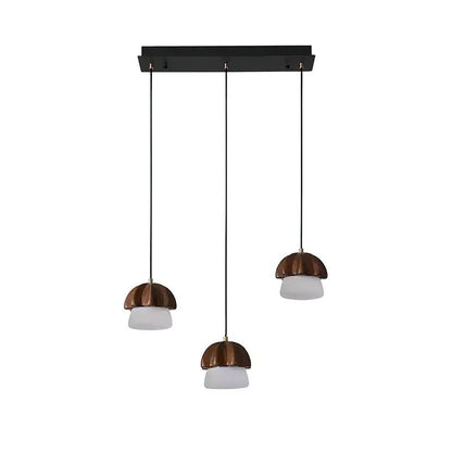 Mushroom Cluster Chandelier 3 Heads: L 19.7’’ x H37.4’’ / Walnut Color / Warm Light Chandelier