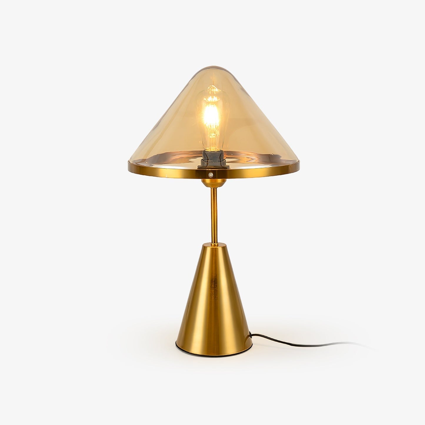 Mushroom Table Lamp Dia 11.8″ x H 17″ / Dia 30cm x H 43cm / Gold + Amber / US Plug Table lamp