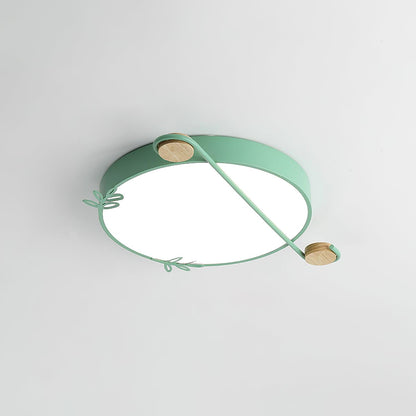 Musical Note Round Ceiling Lamp ? 15.7″ x H 2″ / Dia 40cm x H 5cm / Green / Warm Light Ceiling lamp