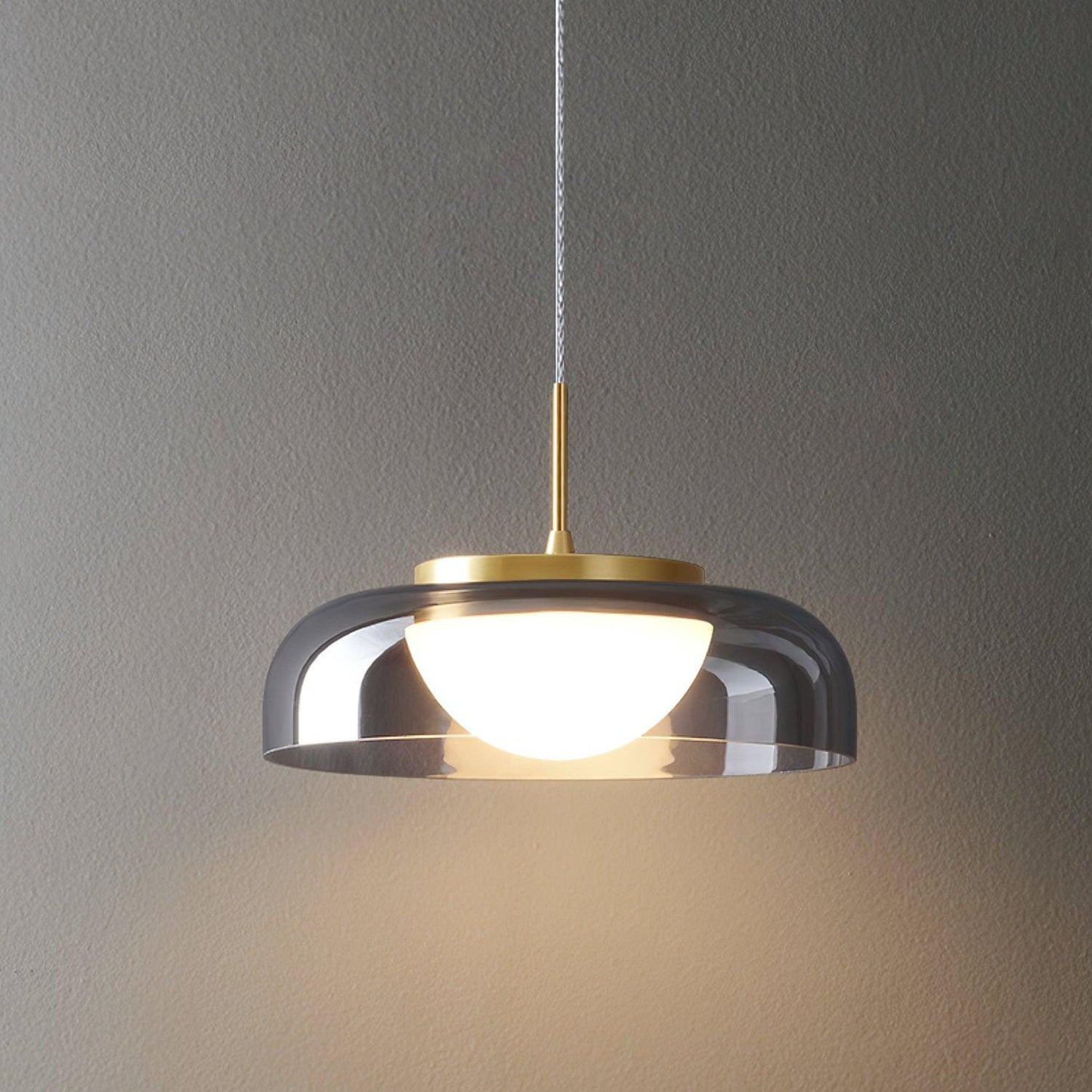 Mystic Eclipse Pendant Lamp ? 8.7″ x H 3.1’’ / Dia 22cm x H 8cm / Gold & Smoke Grey / Warm Light Pendant light