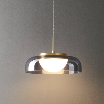 Mystic Eclipse Pendant Lamp ? 8.7″ x H 3.1’’ / Dia 22cm x H 8cm / Gold & Smoke Grey / Warm Light Pendant light