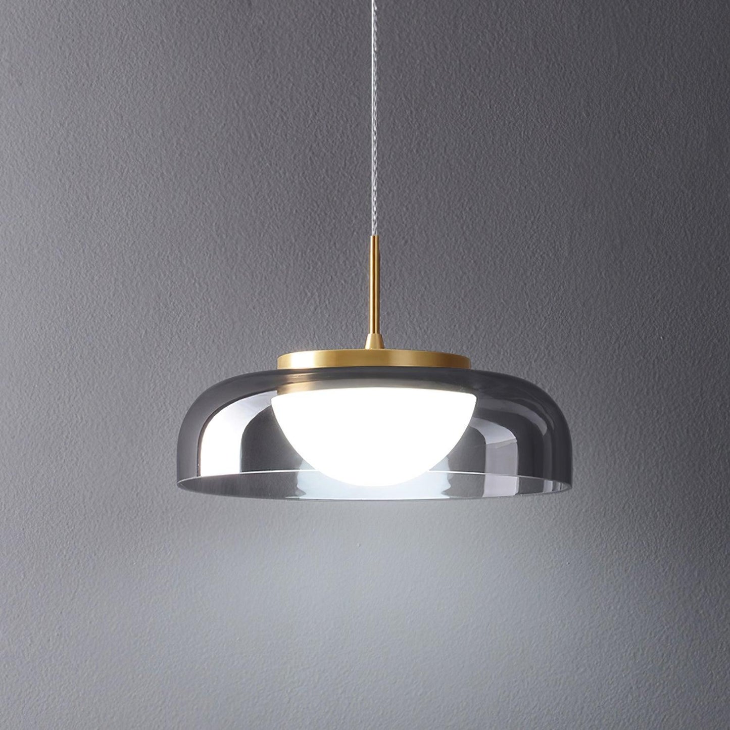 Mystic Eclipse Pendant Lamp ? 8.7″ x H 3.1’’ / Dia 22cm x H 8cm / Gold & Smoke Grey / Cool Light Pendant light
