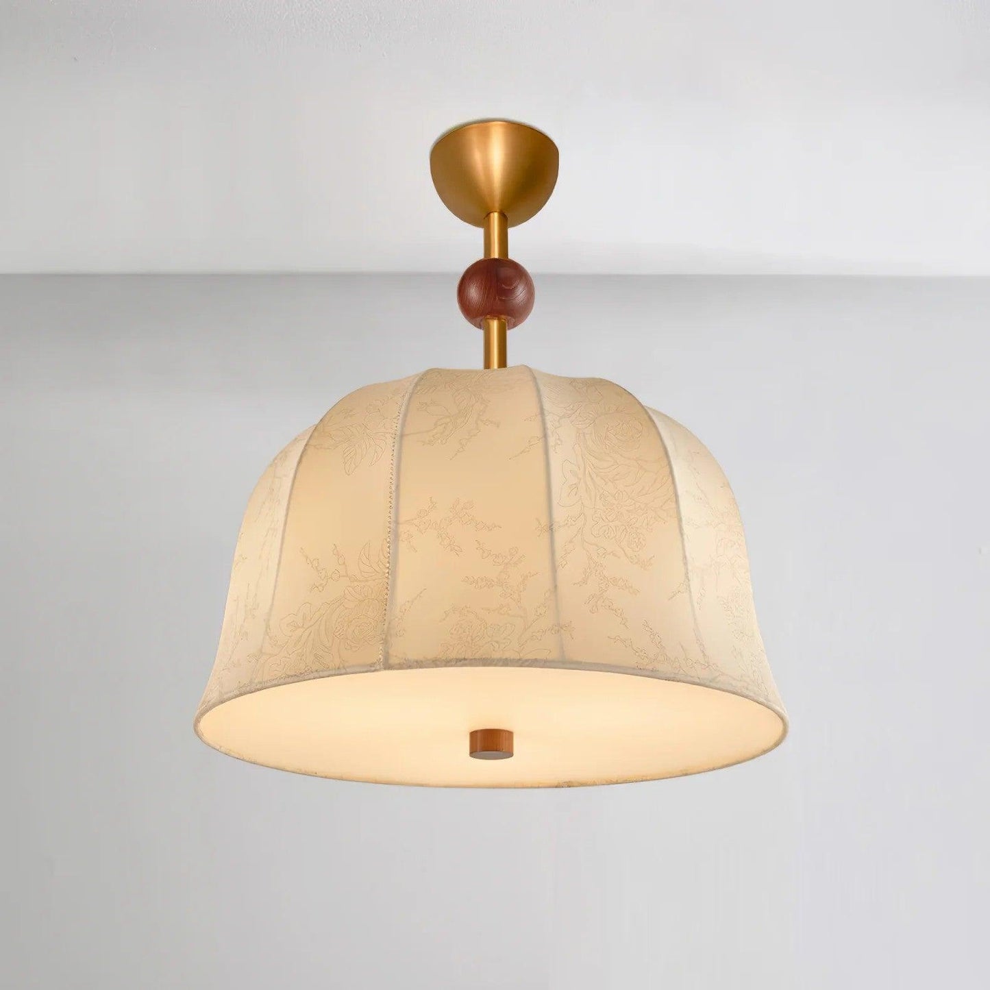 Nanyang Retro Ceiling Lamp ? 15.7″ x H 18.5″ / Dia 40cm x H 47cm / Walnut Color & Linen Color Ceiling lamp