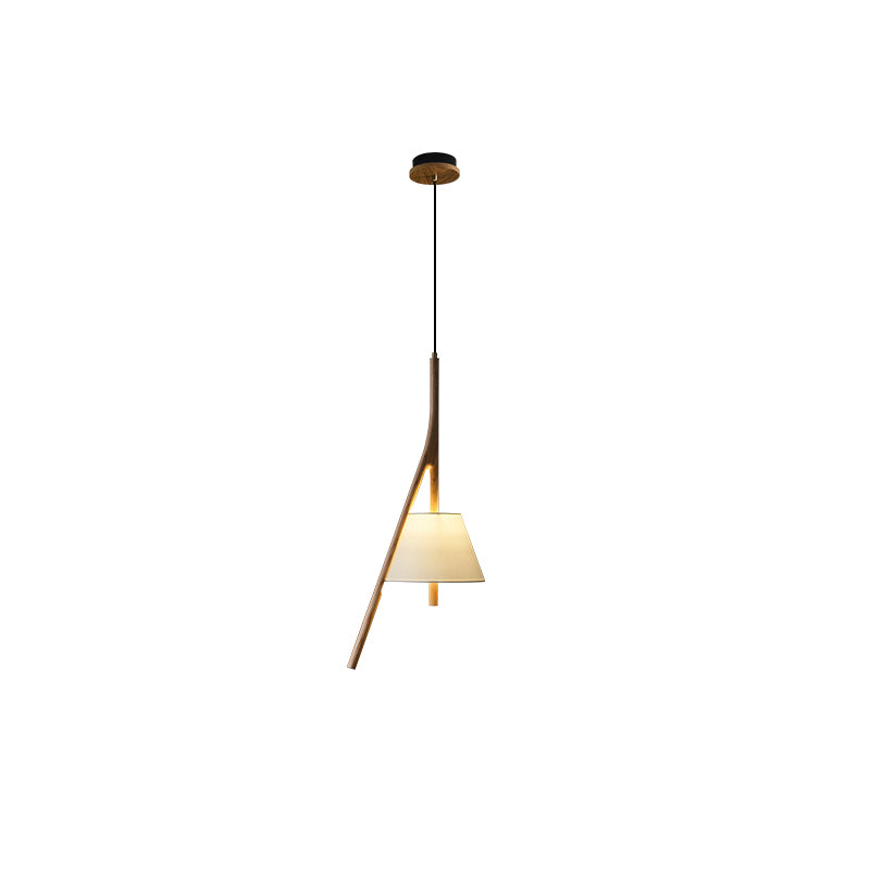 Nanzhi Wood Pendant Lamp Model C: Dia 9.8″ x H 28.3″ / Wood Color / Warm Light Pendant light
