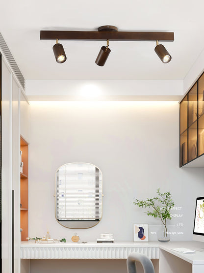 Natural Wood Beam Spotlight Light Ceiling lamp