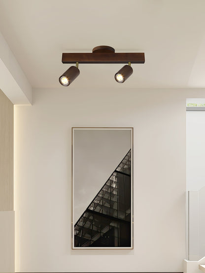 Natural Wood Beam Spotlight Light Ceiling lamp