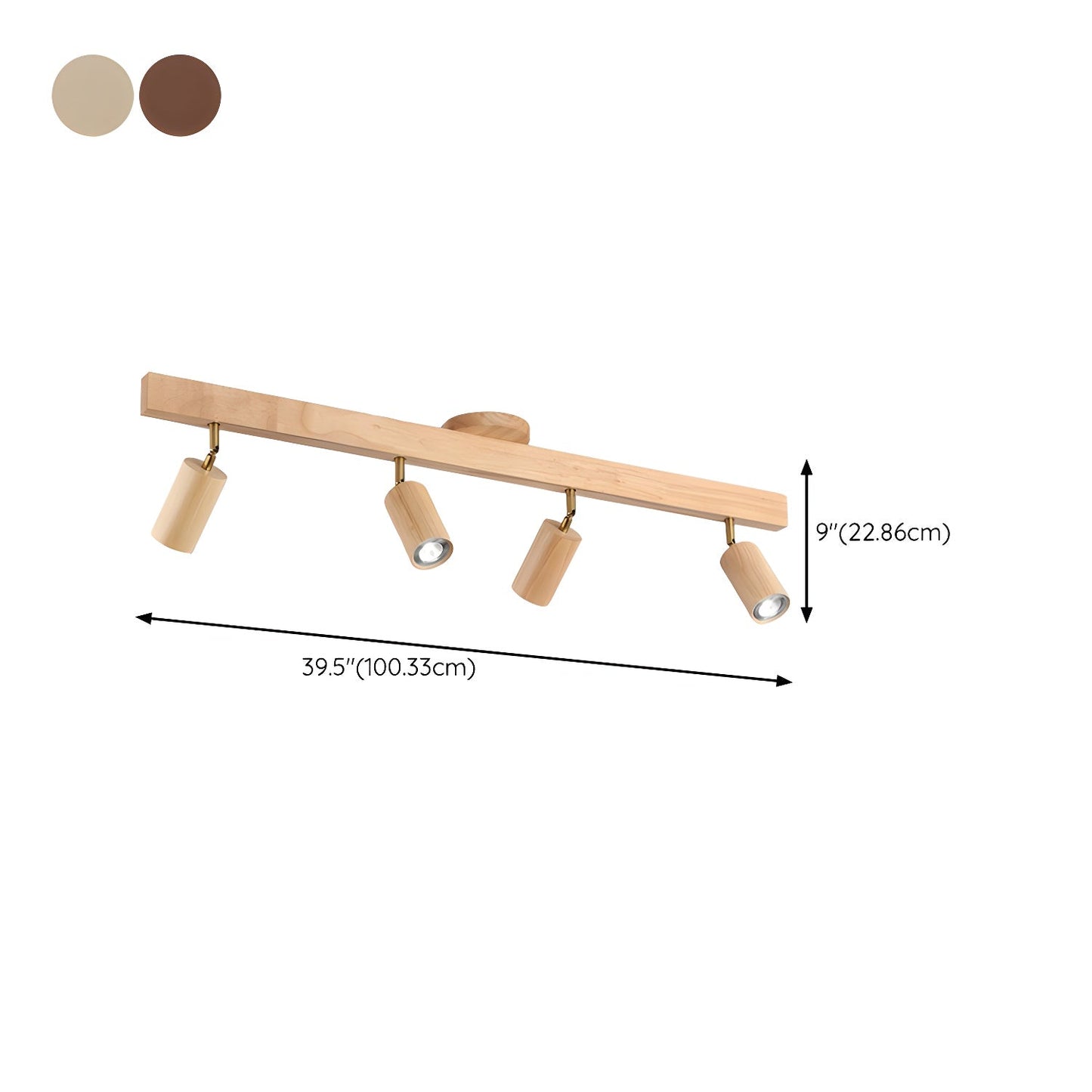 Natural Wood Beam Spotlight Light Ceiling lamp