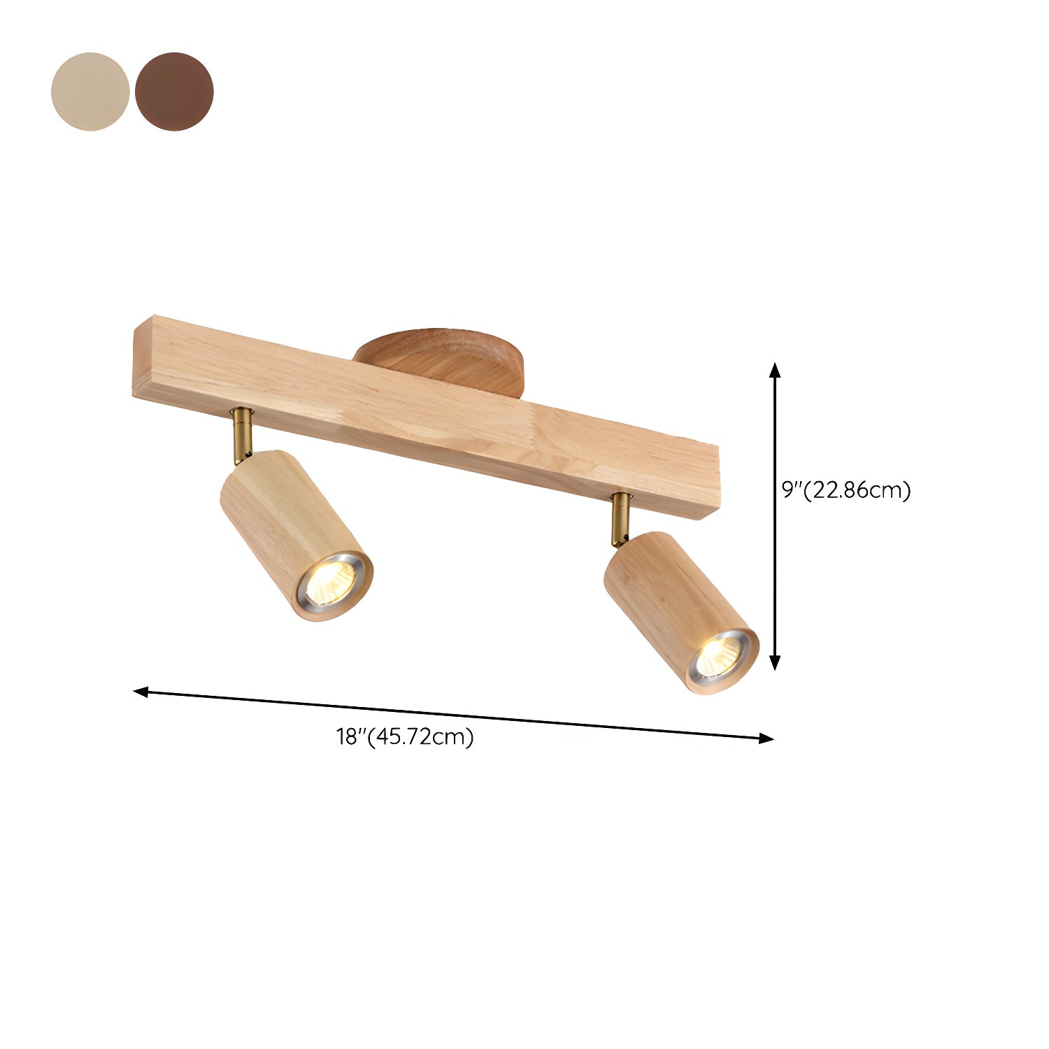 Natural Wood Beam Spotlight Light Ceiling lamp