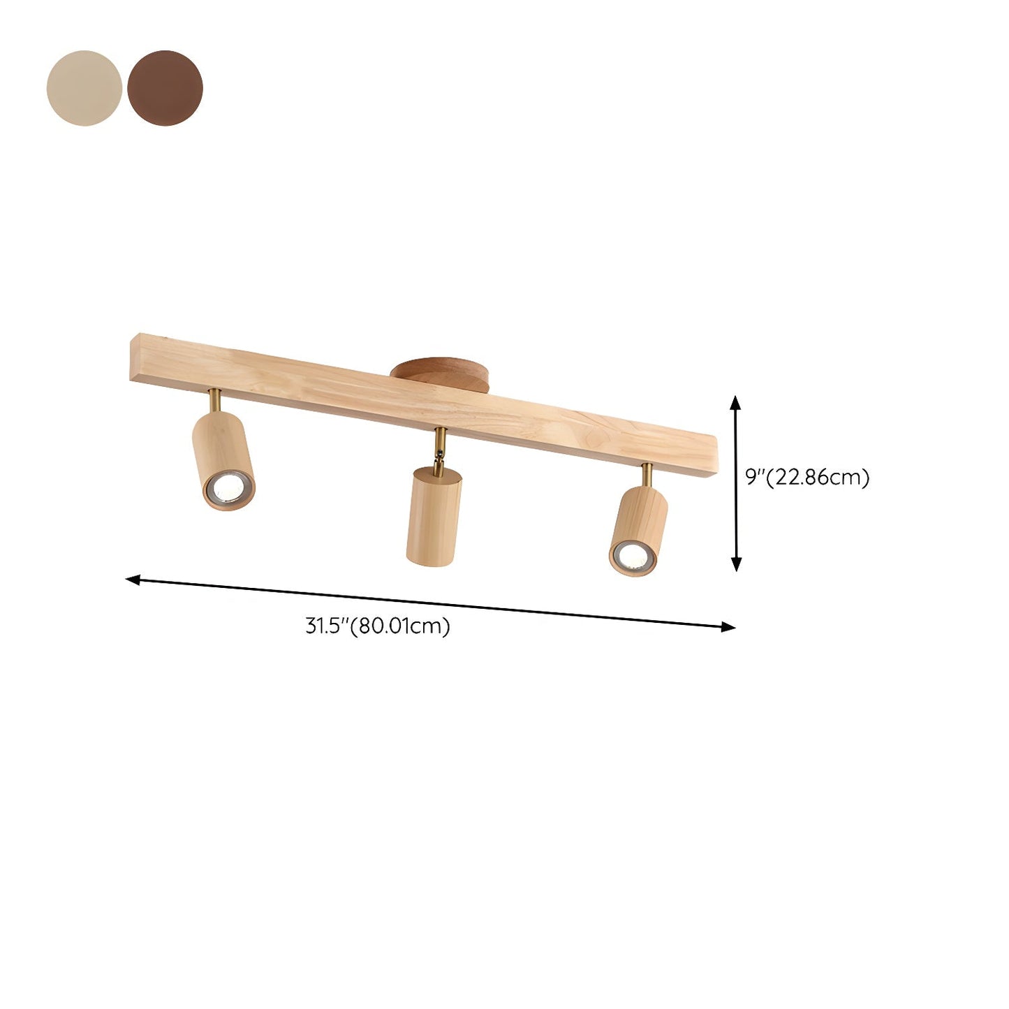 Natural Wood Beam Spotlight Light Ceiling lamp
