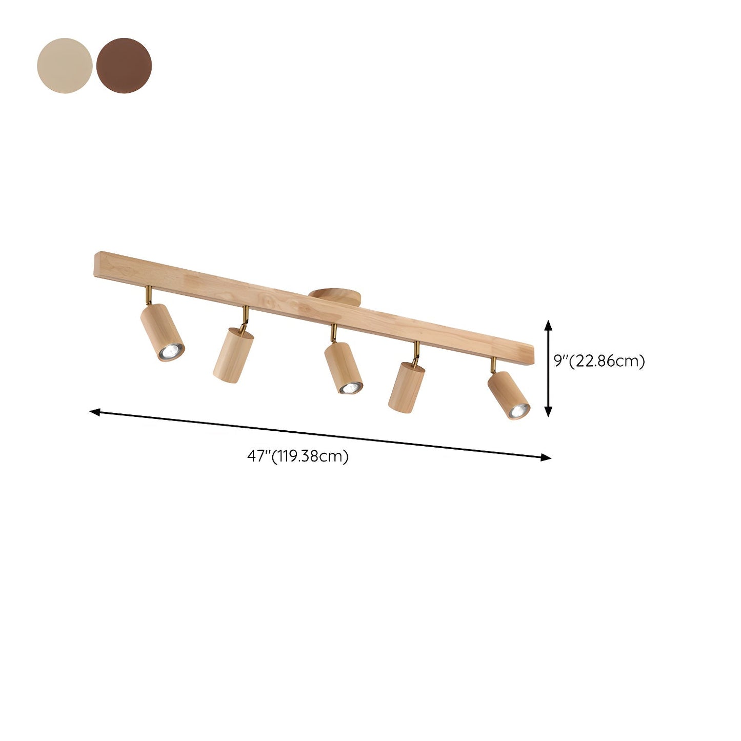 Natural Wood Beam Spotlight Light Ceiling lamp