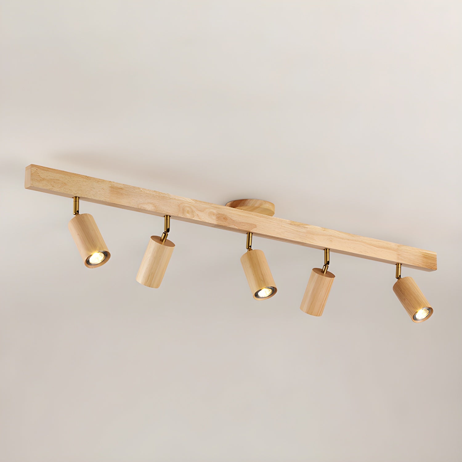 Natural Wood Beam Spotlight Light Ceiling lamp
