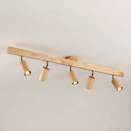Natural Wood Beam Spotlight Light Ceiling lamp