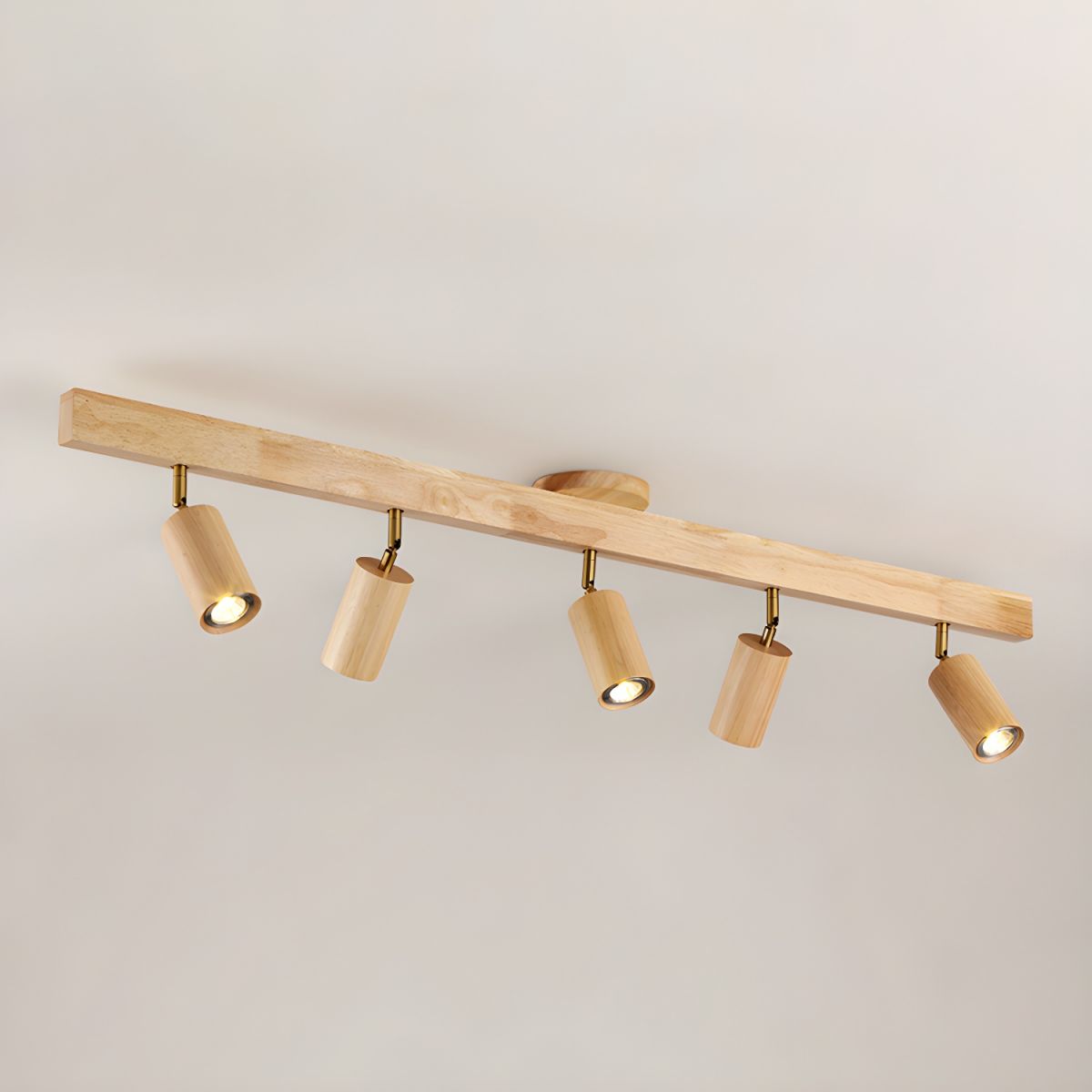Natural Wood Beam Spotlight Light Ceiling lamp