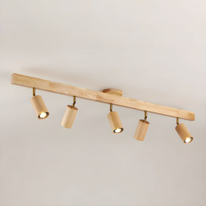 Natural Wood Beam Spotlight Light Ceiling lamp