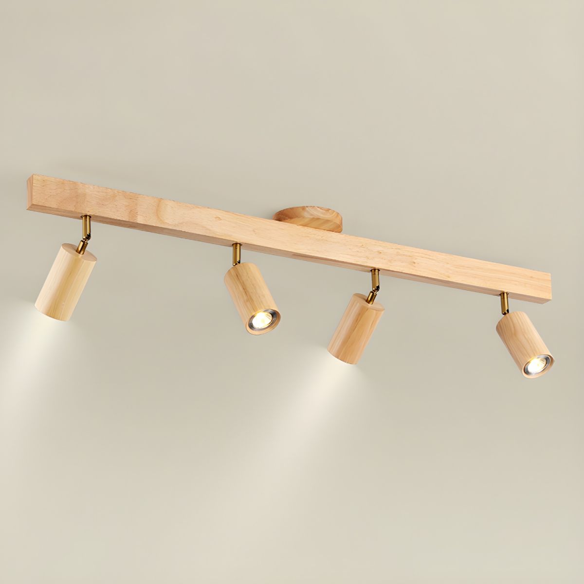 Natural Wood Beam Spotlight Light Ceiling lamp