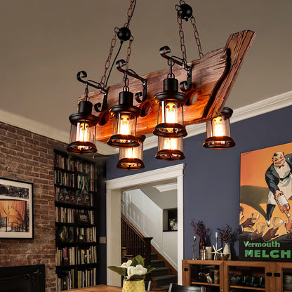 Nautical Industrial Style Wooden Chandelier Chandelier