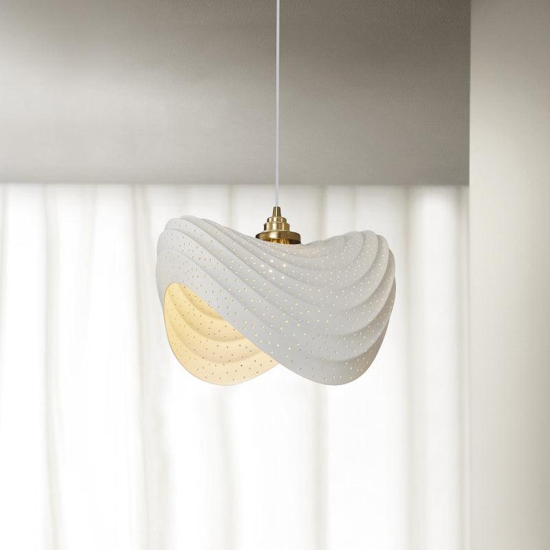 Navicula Pendant Light L 15″ x W 14.2″ x H 9.1″ / L 38cm x W 36cm x H 23cm / White cutout Pendant light