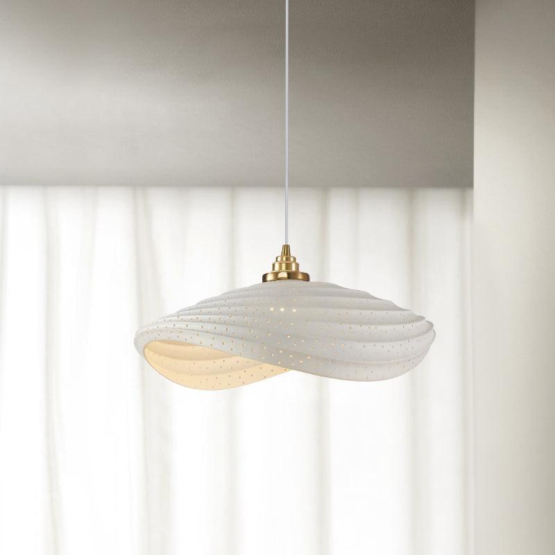 Navicula Pendant Light L 18.5″ x W 17.7″ x H 5.9″ / L 47cm x W 45cm x H 15cm / White cutout Pendant light