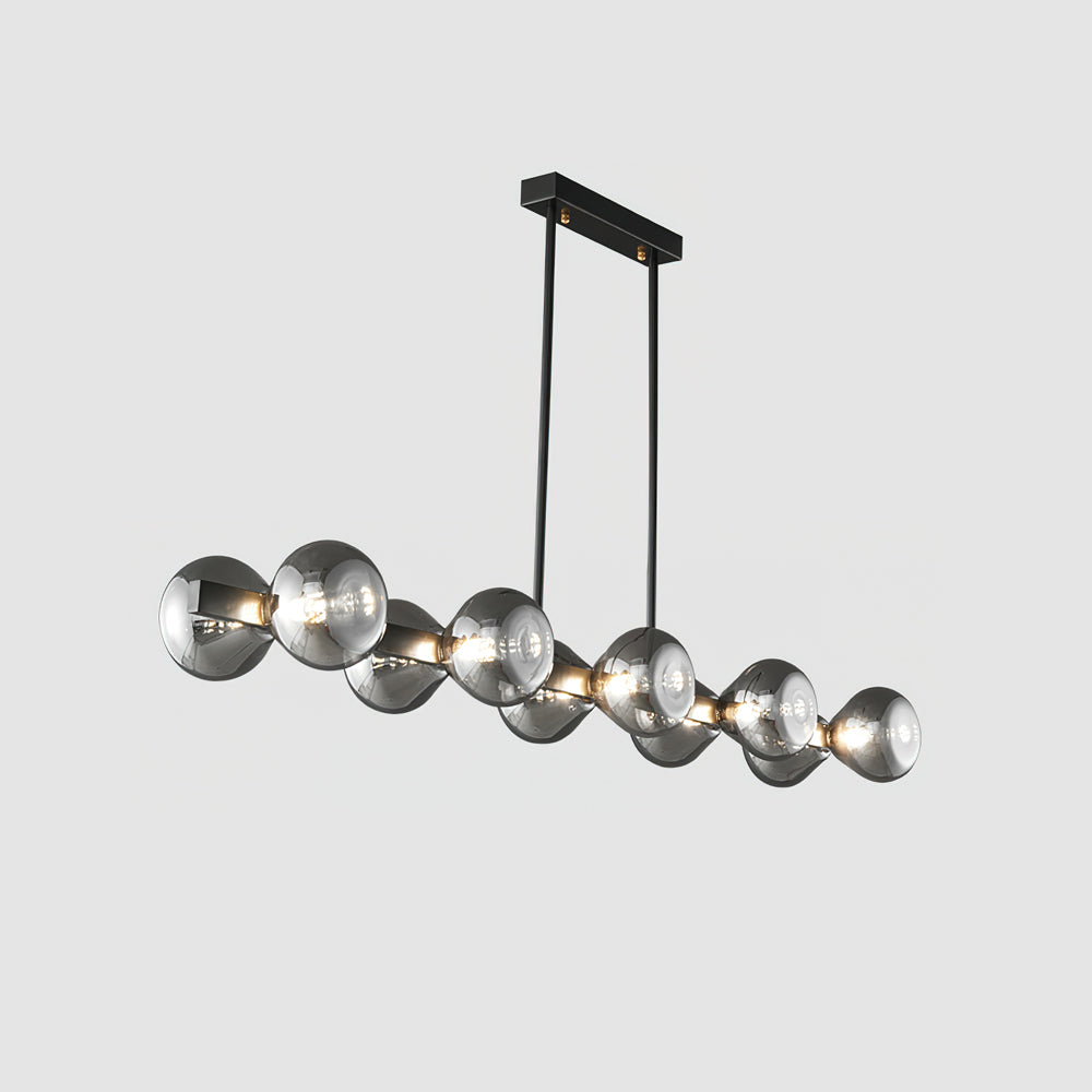 Nebula Chandelier 5 + 5 Heads L 47.2″ x W 7.1″ x H 4.7″ / Black & Smoke Grey Chandelier