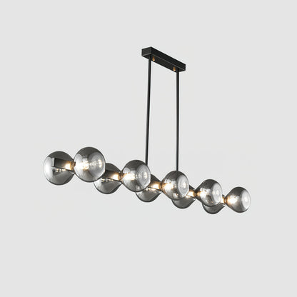 Nebula Chandelier 5 + 5 Heads L 47.2″ x W 7.1″ x H 4.7″ / Black & Smoke Grey Chandelier