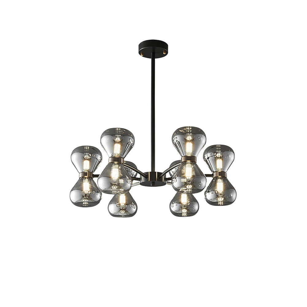Nebula Chandelier 6 Heads Dia 23.6″ x H 9.1″ / Dia 60cm x H 23cm / Black & Smoke Grey Chandelier