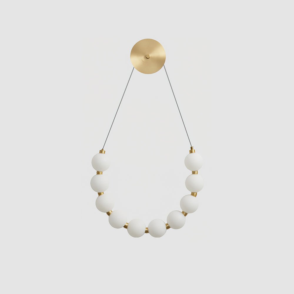 Necklace Loop Wall Lamp Model A Dia 18.9″ x H 15″ Set of 1 / Brass & White / Warm Light Wall lamp