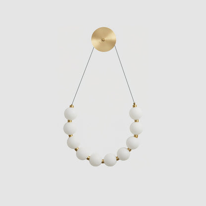 Necklace Loop Wall Lamp Model A Dia 18.9″ x H 15″ Set of 1 / Brass & White / Warm Light Wall lamp