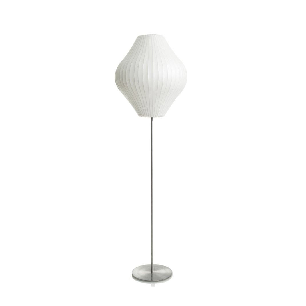 Nelson Floor Lamp Model B Mediun: Dia 17″ x H 57.5″ / Chrome & White / US Plug 1001 Floor lamp