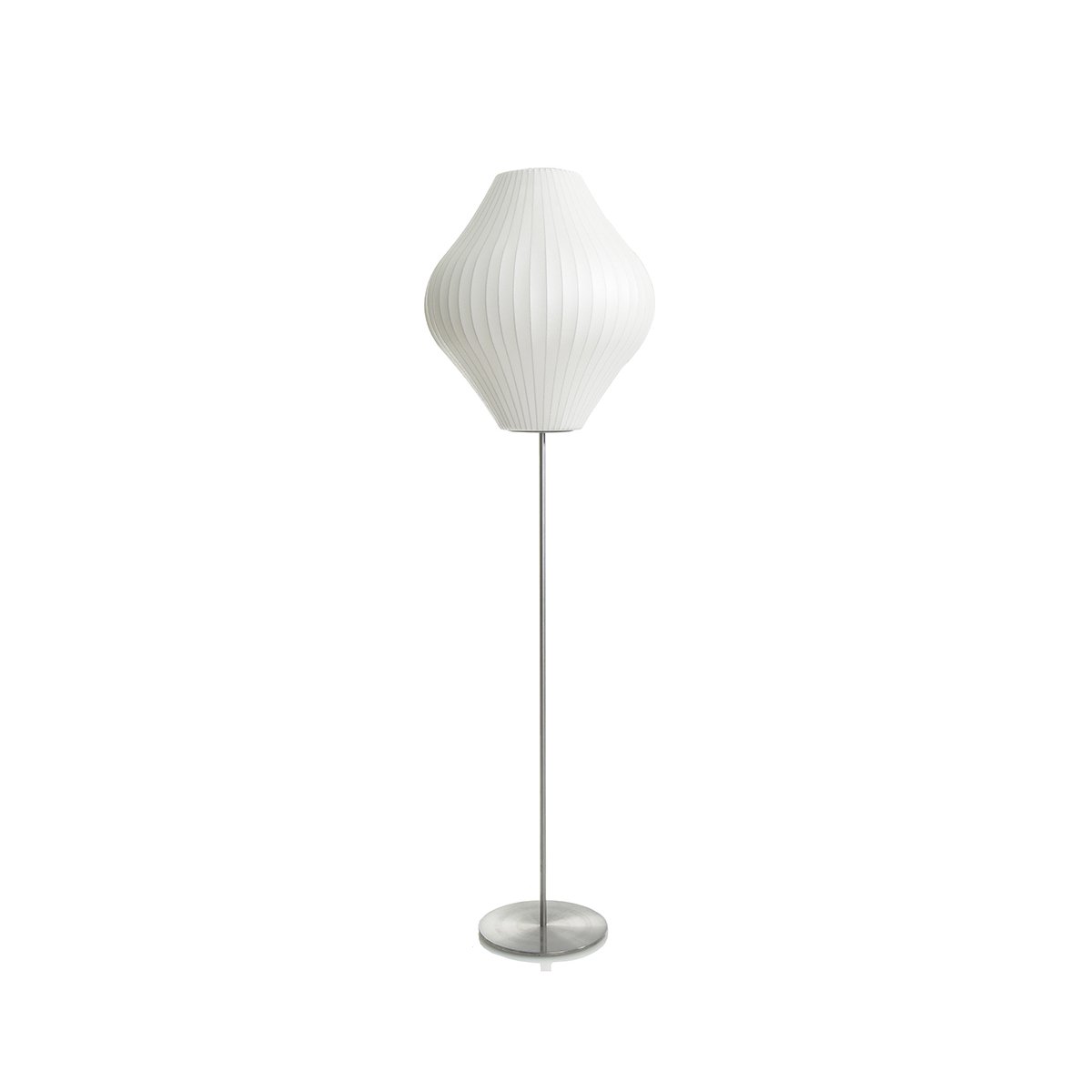Nelson Floor Lamp Model B Small: Dia 13″ x H 52.5″ / Chrome & White / US Plug 1001 Floor lamp
