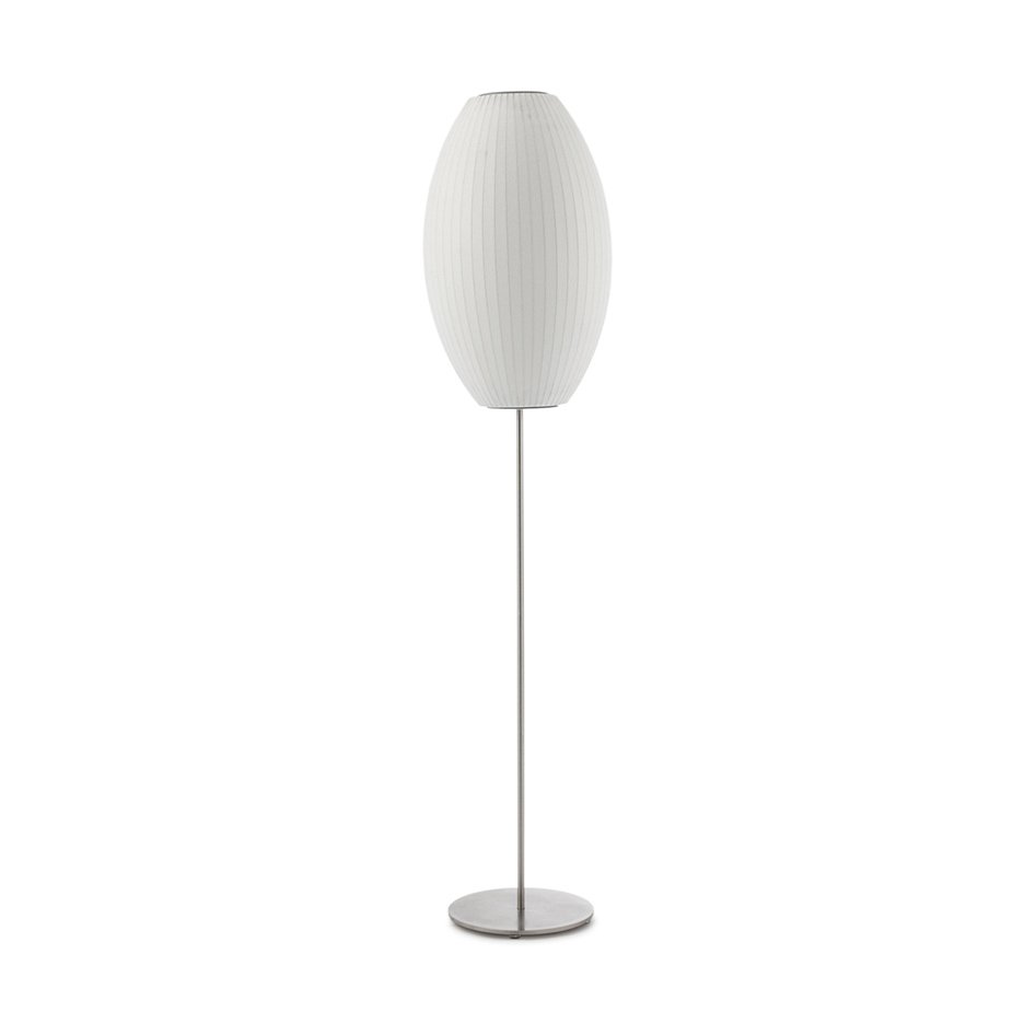 Nelson Floor Lamp Model A Mediun: Dia 13″ x H 57.5″ / Chrome & White / US Plug 1001 Floor lamp