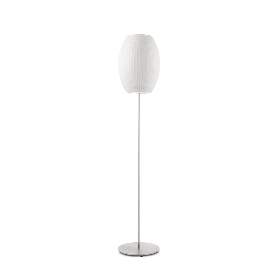 Nelson Floor Lamp Model A Small: Dia 10.5″ x H 52.5″ / Chrome & White / US Plug 1001 Floor lamp