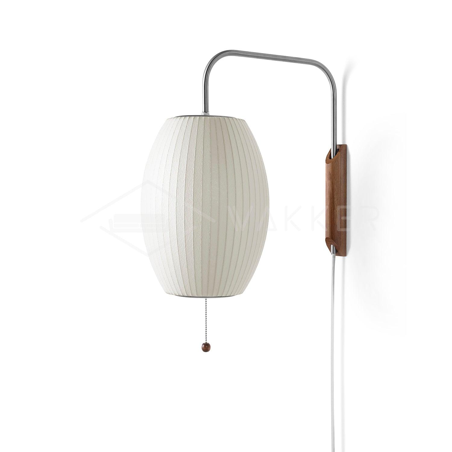 Bubble Ball Wall Sconce ? 10″ x H 14.2″ / Dia 26cm x H 36cm / White & Walnut / US Plug Wall lamp