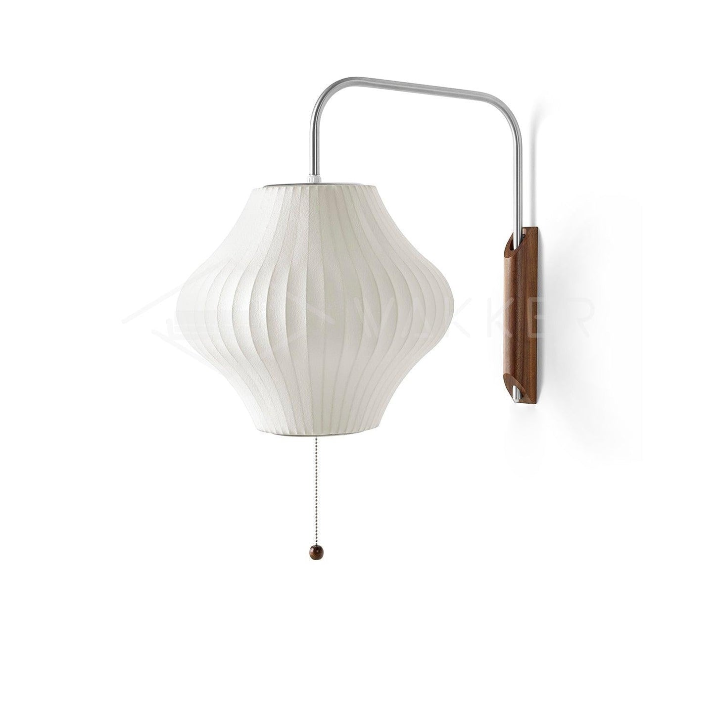 Nelson Bubble Wall Lamp Dia 11.8″ x H 11.8″ / White & Walnut wood 1001 Wall lamp