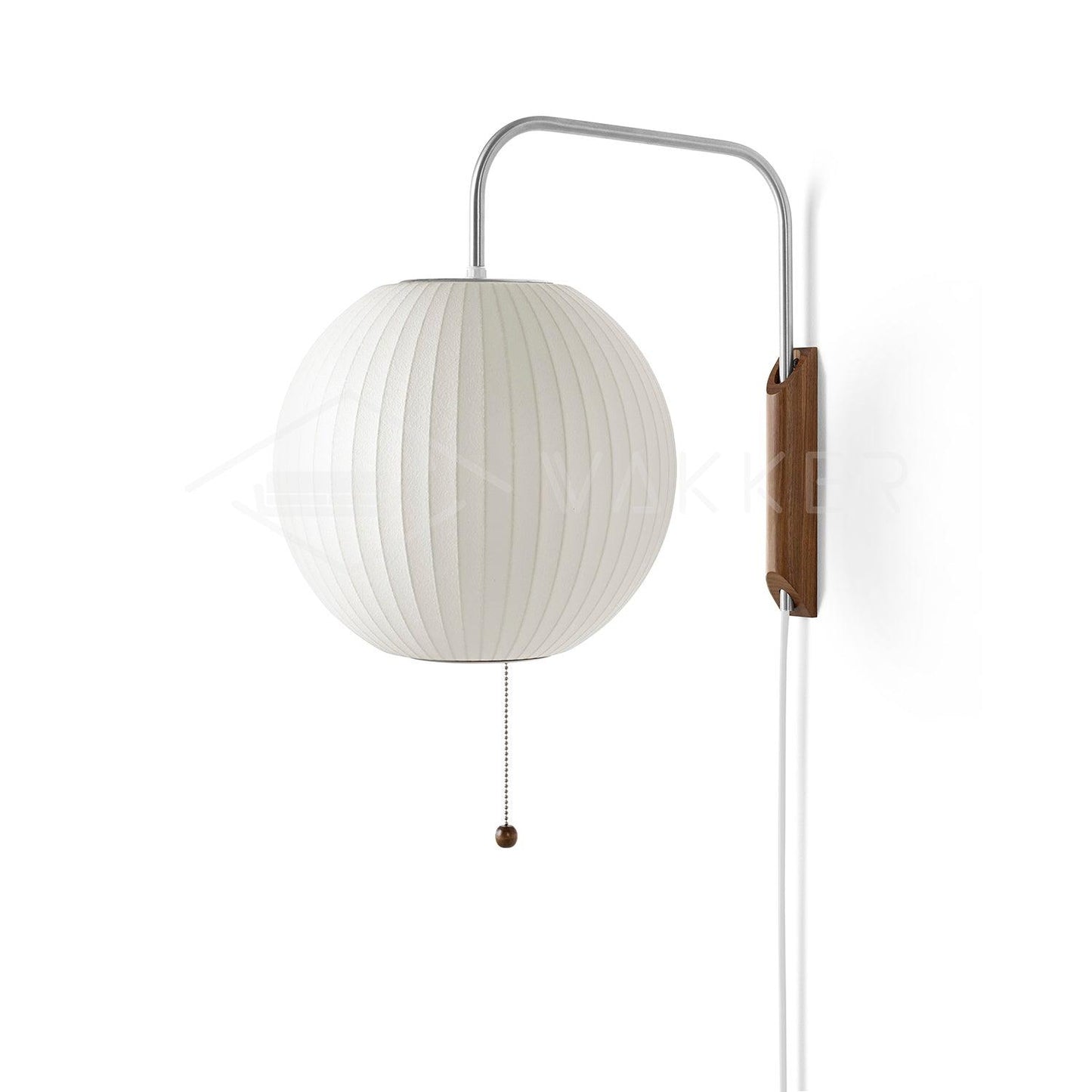 Bubble Ball Wall Sconce ? 11.8″ x H 11″ / Dia 30cm x H 28cm / White & Walnut / US Plug Wall lamp