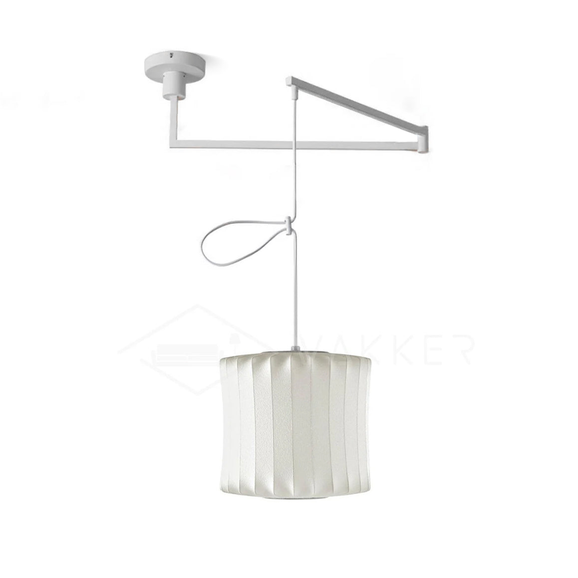 Nelson Swing Arm Pendant Lamp Model G Dia 17.7″ x H 16.5″ / Dia 45cm x H 42cm / White 1001 Pendant light
