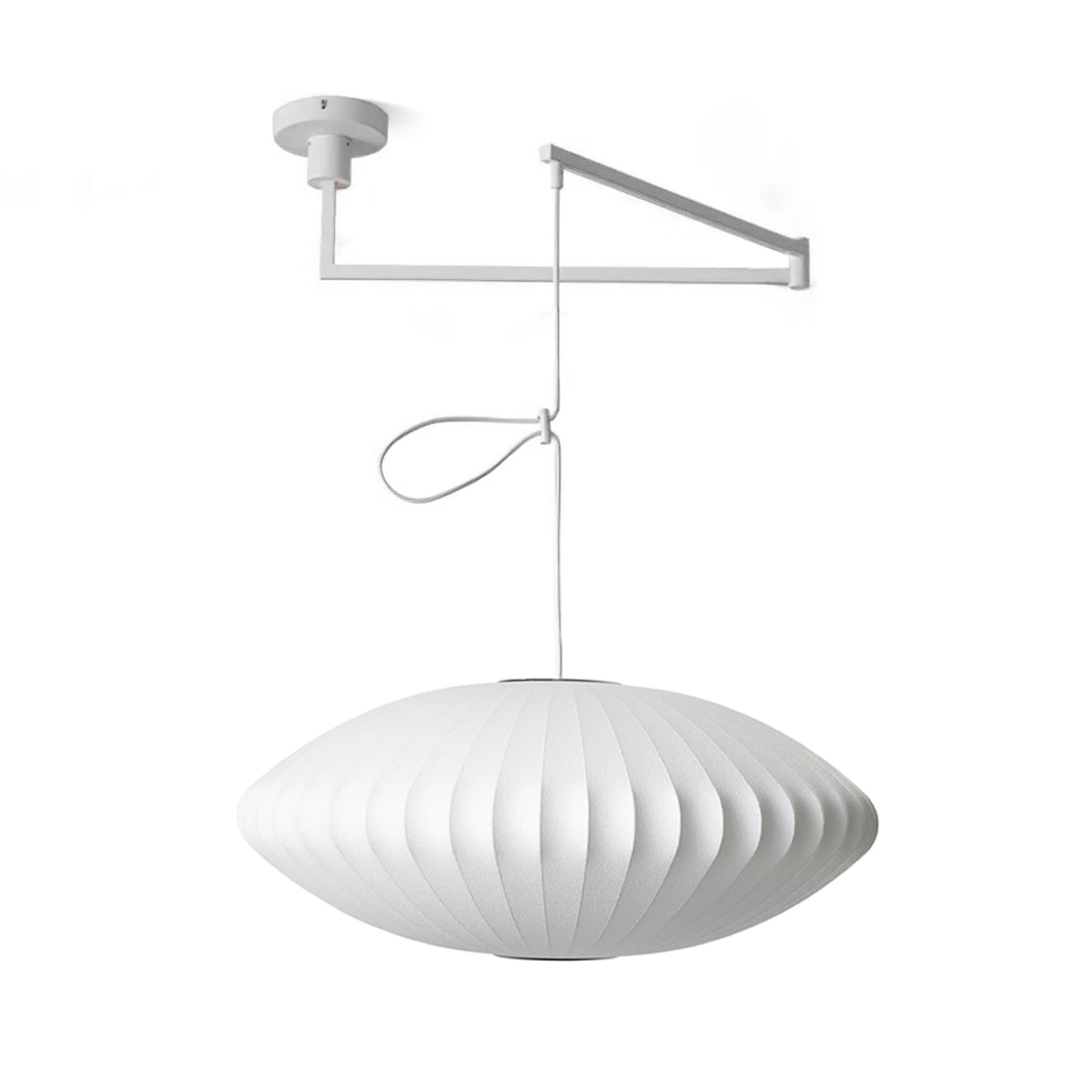 Nelson Swing Arm Pendant Lamp Model A Dia 27.6″ x H 11.4″ / Dia 70cm x H 29cm / White 1001 Pendant light