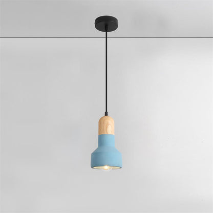 Nessa Wood Pendant Light Dia 4.9″ x H 6.9″ / Dia 12.5cm x H 19cm / Blue Pendant light