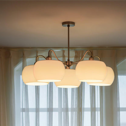 Nickel Glass Persimmon Chandelier Chandelier