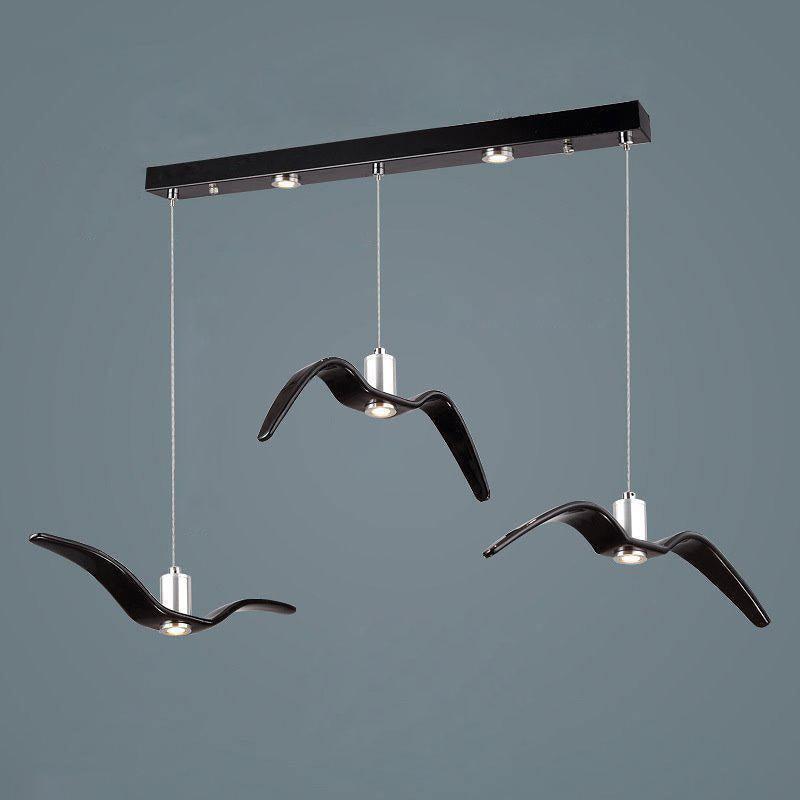 Seagull Resin Pendant Light Resin Black 3heads 70cm / Warm Light Pendant light