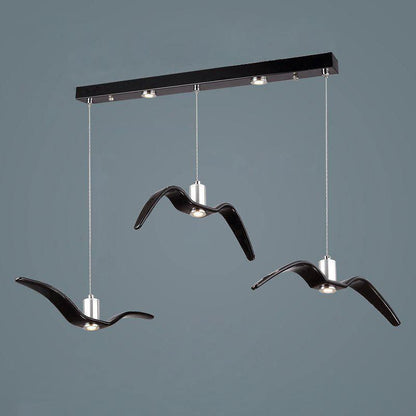 Aviara LED Pendant Light Resin Black Long canopy 3heads 70cm / Warm Light 1001 Pendant light