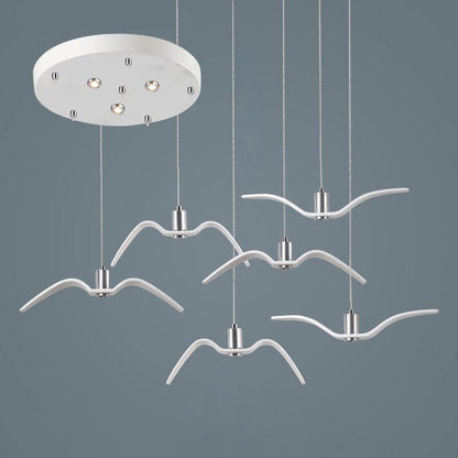 Aviara LED Pendant Light Resin White Round canopy 6heads 60cm / Warm Light 1001 Pendant light
