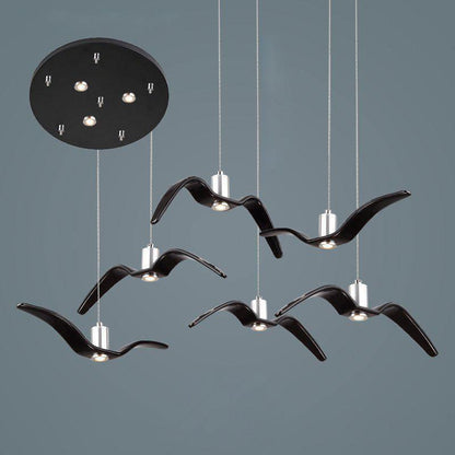 Aviara LED Pendant Light Resin Black Round canopy 6heads 60cm / Warm Light 1001 Pendant light