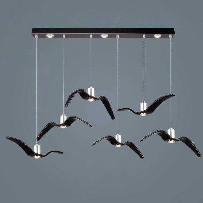 Seagull Resin Pendant Light Resin Black 6heads 100cm / Warm Light Pendant light