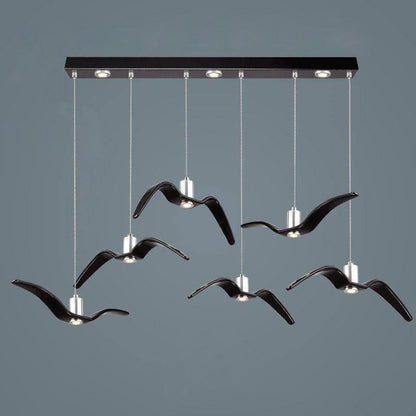 Seagull Resin Pendant Light Resin Black 6heads 100cm / Warm Light Pendant light
