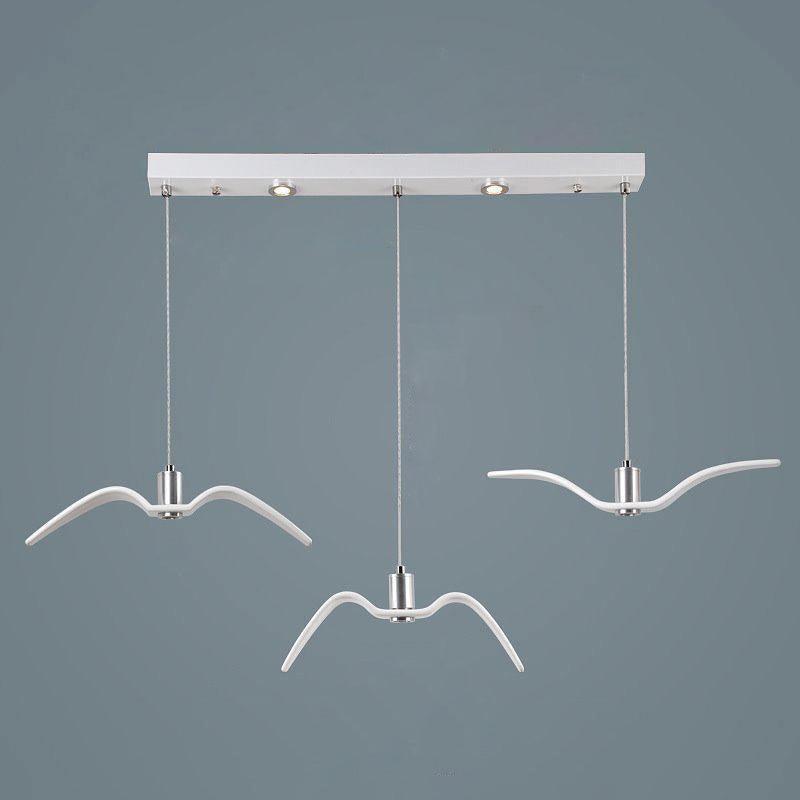 Aviara LED Pendant Light Resin White Long canopy 3heads 70cm / Warm Light 1001 Pendant light