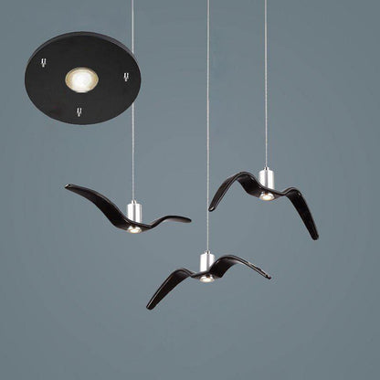 Seagull Resin Pendant Light Resin Black 3heads 30cm / Warm Light Pendant light