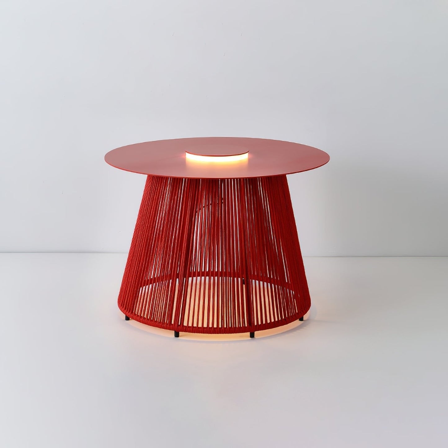 Nit Outdoor Portable Solar Floor Lamp Dia 23.6″ x H 16.5″ / Red / Dual Color Temperature Outdoor Lighting