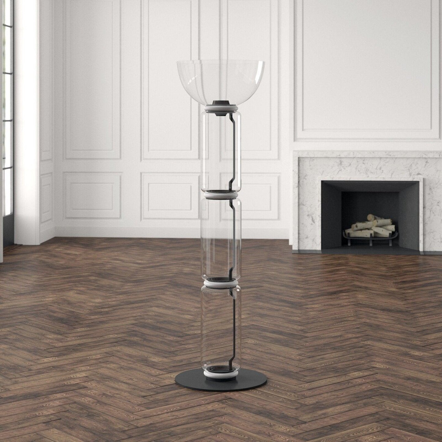 Bamboo Glass Floor Lamp Floor lamp